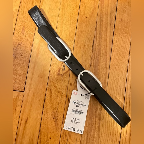 TREND NEW  ZARA VIRAL 100% LEATHER DOUBLE BUCKLE BELT
?FIRM PRICE main image 9
